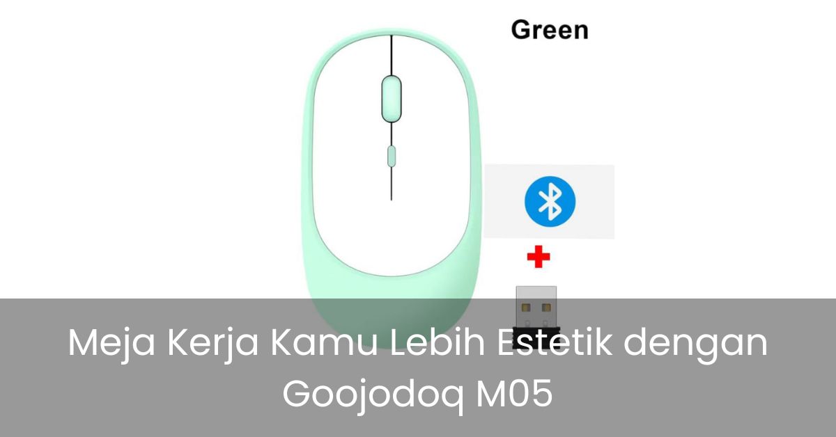 Mouse Goojodoq M05 dengan warna hijau muda