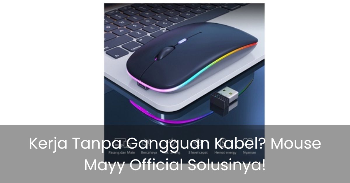 Mouse Wireless Mayy Official di atas laptop